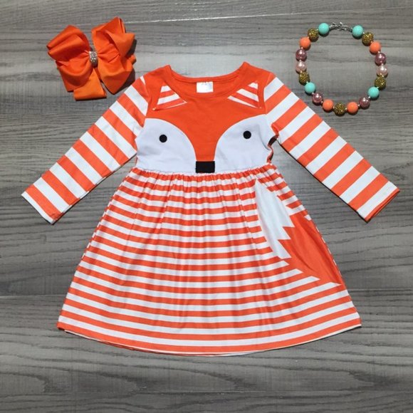 Other - Boutique Girls Fox Long Sleeve Dress